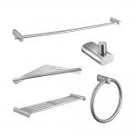 SGS Silver Stainiless Steel 304 Bathroom Accessories Set Modern Bathroom Fittings for sale