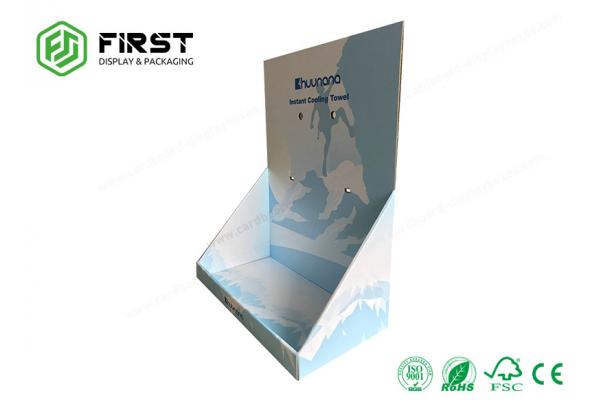 Recyclable Custom Retail POP Counter Displays , PDQ Cardboard Counter Display With Hooks