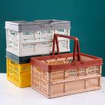 568g Supermarket Collapsible Plastic Basket With Handles for sale