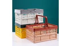 China 568g Supermarket Collapsible Plastic Basket With Handles supplier