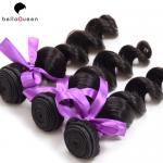 Unprocessed No Shedding Loose Wavy Peruvian Human Hair 1b For Beautiful Girl for sale