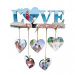 Custom Valentine'S Photo Frame Printable Love Heart Shape Sublimation MDF Photo Hanging Board Home Decoration for sale