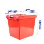 Attached Lid Stackable Plastic Milk Crates Vegetable Storage Industrial Handling for sale