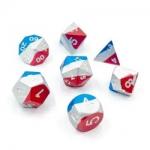 Smooth Light Bule Metal Dice Colorful Polyhedral DND Gaming Dice Set for sale