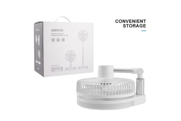 HEBRON Matted Fuselage Mini Folding Fan 9 Inch Cooling Pedestal Standing Fan