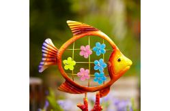 China Durable Metal Yard Ornaments Art Small Handmade Hollow Out Fish supplier