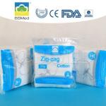 China Supply Wholesale Ce Approved Medical Bleached Absorbent Zig-Zag Cotton for sale