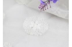 China Embroidered Net Lace Fabric With Polyester Silk Circle Pattern For Wedding Dresses supplier