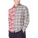 Checked Buttoned Cuffs Mens Casual Linen Shirts Long Sleeve Fast Dry for sale