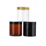Amber Clear PET Plastic Storage Jars With Aluminum Plastic Screw Cap