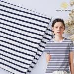 Pure Cotton Sweat Absorbing Striped Knit Fabric For T - Shirt Breathable And Healthy for sale