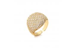 China Rock Men Hip Hop Ring 18k Gold Plated Chunky Micro Pave CZ Ring supplier