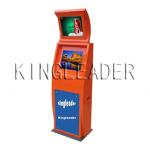 Space Saving Slim Freestanding Touch Screen Kiosk Advertising In Two Displays