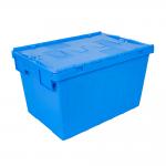 600x400x315mm Logistic Transport Nesting Plastic Moving Box with Attached Lid Blue for sale