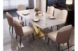 China 130x80x77cm Marble Top Dining Room Table supplier