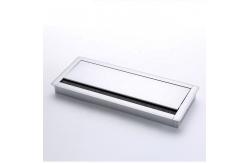 China Aluminum Alloy Table Cable Management Box / Flip Up Cable Grommet Box supplier