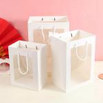 Handmade Offset Printing Kraft Paper Gift Bags With Clear Window