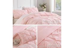 China 3 Pieces Pink Lightweight Pinch Pleat Comforter Set All Season Alternative supplier