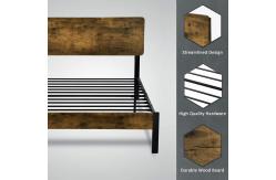 China Platform Twin Metal Bed Frame With Wood Headboard And iron Slats supplier