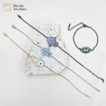 Ojo Bracelet 18K Gold Plated Jewelry Hamsa Hand Evil Eye Charm design