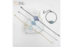 China Ojo Bracelet 18K Gold Plated Jewelry Hamsa Hand Evil Eye Charm design supplier