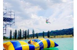 China Crazy Inflatable Water Trampolines / Inflatable Water Pillow For Jumping supplier