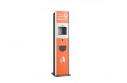 China LCD Automatic Hand Sanitizer Dispenser Free Standing Hand Sanitizer Station supplier
