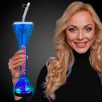 900ml Clear Party LED Yard Cup Cocktail PET Slush Ice Cup 40cm Height for sale