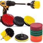 15pcs Drill Scrubber Brush Pads Attachment Set Compatible 18mm Plate Height for sale