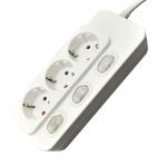 3 outlet Germany Type Extension Socket With Indivial On/Off Switch for sale