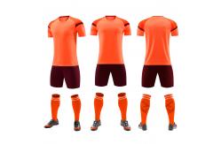 China Customization Plain Red Soccer Jersey Plain Full Set Soccer Uniforms supplier
