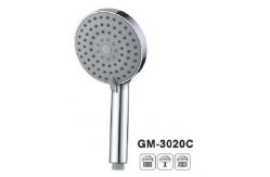 China Smoothy Rotation Thumb Tab Polished Hand Round Chrome Shower Head Three Function supplier