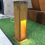 800mm Garden Lights Corten Steel Bollard Lights Rust Colour Corten Lighting Bollards for sale