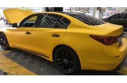 China Yellow Metallic Matte Car Vinyl Wrap Self Adhesive 140gsm Thick supplier