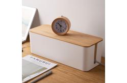 China Plastic White Bamboo Style Cable Management Box Multifunction supplier