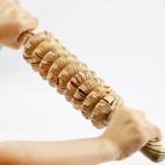 Handheld Round 38cm Wooden Massage Roller Stick For Fascia for sale