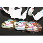 Soft Enamel Sports Medals And Ribbons With Black Nicekl Plating , Sublimated Ribbon