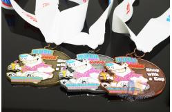 China Soft Enamel Sports Medals And Ribbons With Black Nicekl Plating , Sublimated Ribbon supplier