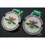 Round Shape Baseball Metal Award Medals / Shiny Silver Custom Running Medals for sale