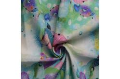China Luxury Polyester Cotton Fabrics light blue Floral Woven Dress Trouser Ramie supplier