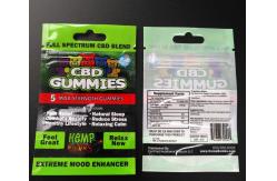 China Printed Zipper Resealable Plastic Bag Packaging Cbd Gummy Candy Pouch Glossy Surface supplier