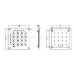 Metal Backlit Numeric Keypad , SS 4x4 Matrix Keyboard For Vending Machine