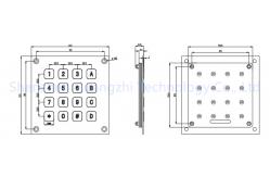 China Metal Backlit Numeric Keypad , SS 4x4 Matrix Keyboard For Vending Machine supplier