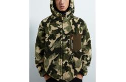 China Custom Men  Fuzzy Shearling Berber Fleece Camo Sherpa Hoodie supplier