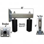 Adjustable Slide Gate Guide Rollers Upper Bolted Bracket Mount 6Black Dual UHMW