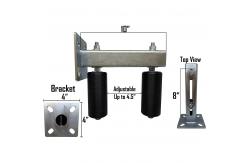 China Adjustable Slide Gate Guide Rollers Upper Bolted Bracket Mount 6Black Dual UHMW supplier
