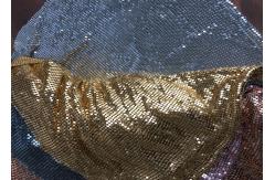 China Elegant Sequin Mesh Fabric , Aluminum Flakes Connection Metal Mesh Fabric supplier