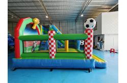 China Kids PVC Inflatable Bouncer Combo With Slide Soccer Theme Castle Playground supplier