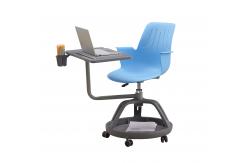 China ABS Plastic Training Room Tables And Chairs H680*W450*D400mm With Writing Pad supplier