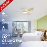 Modern Design 52 Inch 100%DC Motor Smart Home Ceiling Fan with Light from 1stshine for sale